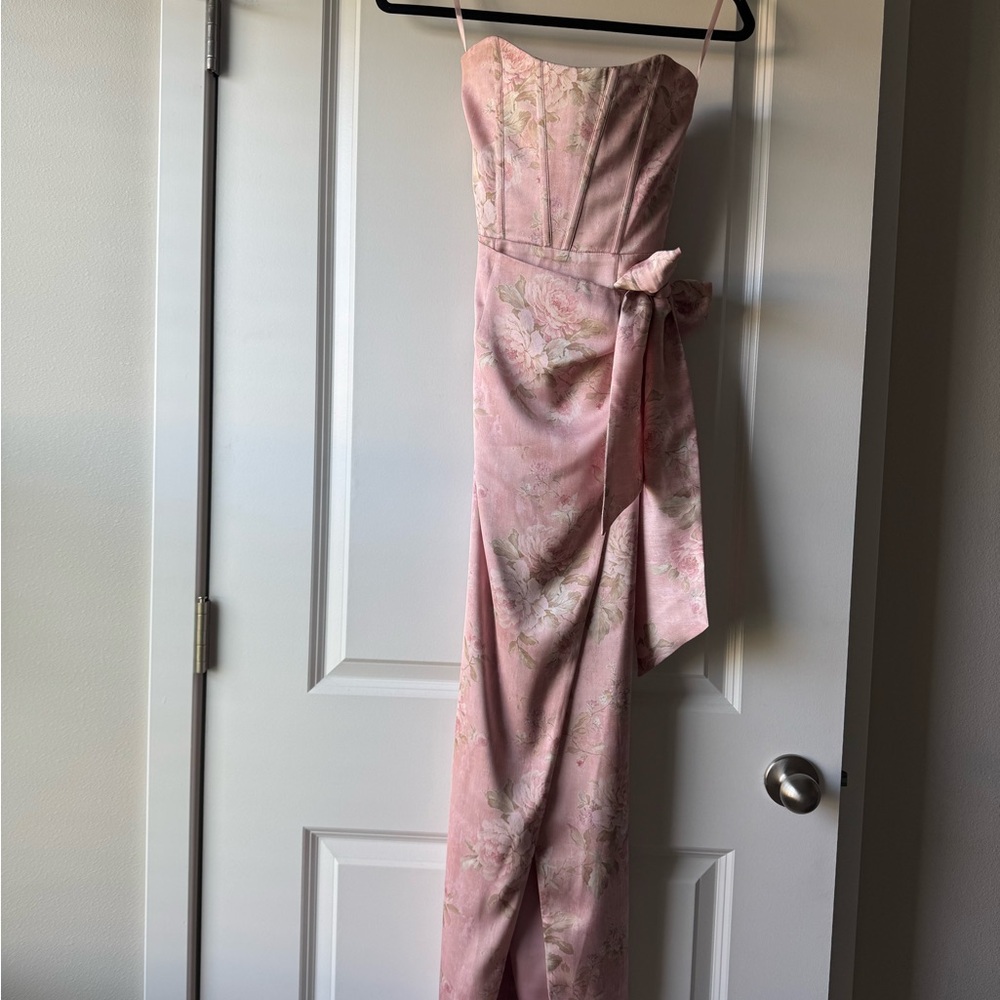 V. Chapman Strapless Pink Floral Dress